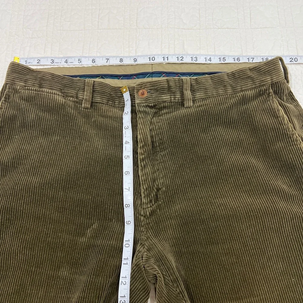 Polo Ralph Lauren Preston Pant Mens 38x32 Olive Brown Corduroy Straight Leg READ